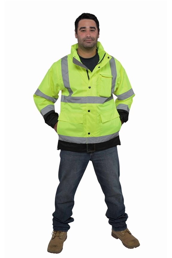 UHV822 HiVis Waterproof Rain Jacket with Teflon&trade; Fabric Protector