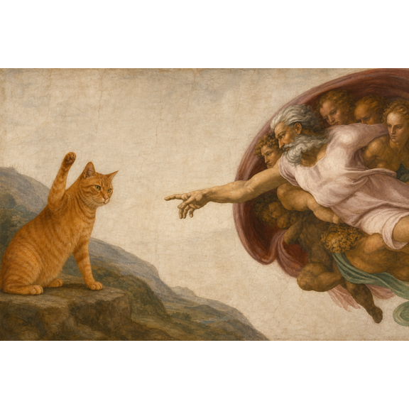 Hiamoy Creation of Cat Canvas Art Print, Rolled, 12 x 8 in