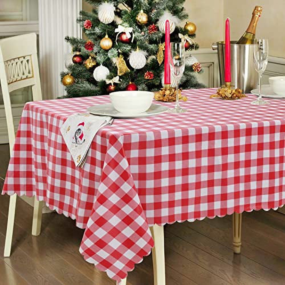 Hiasan 2piece pack Christmas Checkered PVC Tablecloth Rectangle 100
