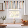 thumbnail image 1 of Hiasan 42 x 18 Inch Kitchen Valance Curtain, Linen Striped Valance for Bedroom Living Room, Rod Pocket Farmhouse Light Filtering Window Valance Curtain, Colorful Vertical Stripes, 1 Panel, 1 of 9