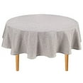 thumbnail image 1 of Hiasan 60 Inch Linen Round Table Cloth - Wrinkle and Stain Resistant Washable Polyester Fabric Table Cloth for Dining Room Kitchen Party, Stone, 1 of 5