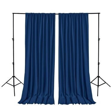 Hiasan Backdrop [2P] for Photograph Shooting, Video Recording, Wedding, Rod Pocket High Density Polyester Photo Background, 5ft x 10ft, Navy Blue