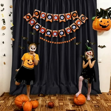 Hiasan Backdrop for Party Decoration [2P], Prom Graduation, Rod Pocket High Density Polyester Photo Background, 5ft x 10ft, Black