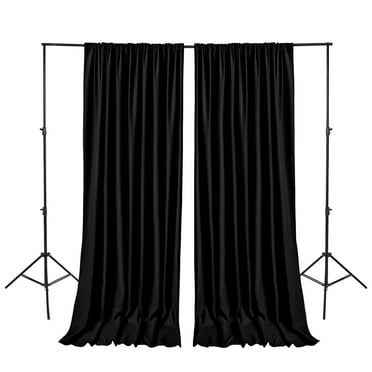 Hiasan Backdrop for Party Decoration [2P], Prom Graduation, Rod Pocket High Density Polyester Photo Background, 5ft x 10ft, Black