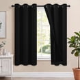 thumbnail image 1 of Hiasan 100% Blackout Curtains with Tiebacks, Room Darkening Privacy Grommet Top Window Curtains for Bedroom & Living Room, Black, 42"W x 63"L, Set of 2, 1 of 10