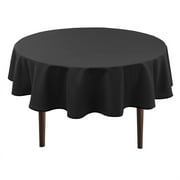 Hiasan Black Round Tablecloth 60 Inch - Waterproof Stain and Wrinkle Resistant Polyester Fabric Table Cloth for Dining Room Kitchen Party Outdoor Picnic