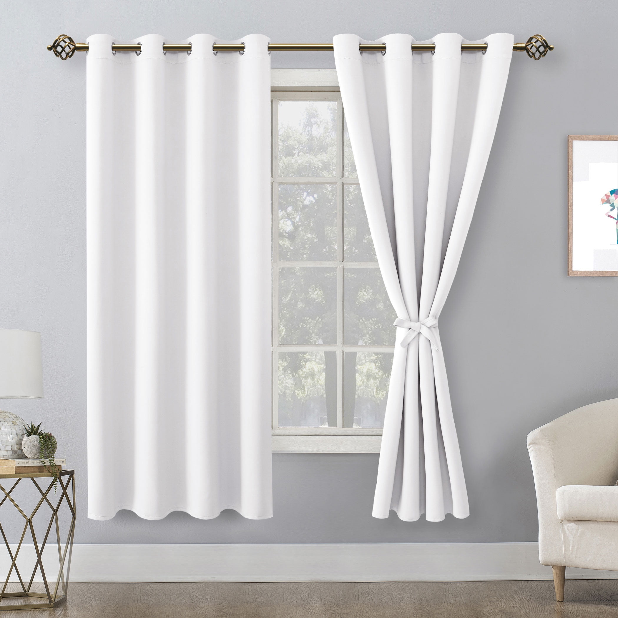Hiasan Blackout Curtains for Bedroom, 52 x 63 Inches Length Thermal
