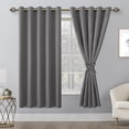 thumbnail image 1 of Hiasan Blackout Curtains for Bedroom, 60 x 63 Inches Length - Thermal Insulated & Light Blocking Window Curtains for Living Room, 2 Drape Panels Sewn with Tiebacks, Light Grey, 1 of 12