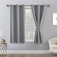 thumbnail image 1 of Hiasan Blackout Curtains for Bedroom - Thermal Insulated & Light Blocking Window Curtains for Living Room, 2 Drape Panels Sewn with Tiebacks, Silver Grey, 42 x 54 Inch, 1 of 13