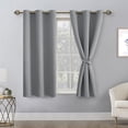 thumbnail image 1 of Hiasan Blackout Curtains for Bedroom - Thermal Insulated & Light Blocking Window Curtains for Living Room, 2 Drape Panels Sewn with Tiebacks, Silver Grey, 42 x 54 Inch, 1 of 12