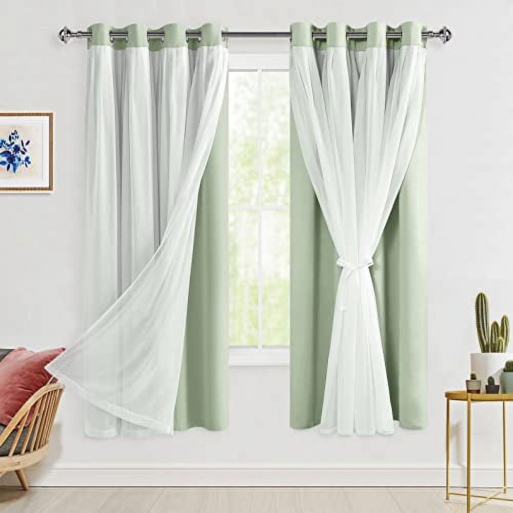 Hiasan Mix & Match Blackout Curtains with Sheer Overlay, Double Layer