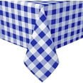 thumbnail image 1 of Hiasan Buffalo Plaid Tablecloth Rectangle, 60 x 60 Inches - Waterproof & Washable Polyester Fabric Checkered Table Cover for Dining, Outdoor Picnic and Party , Royal Blue and White, 1 of 7