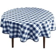 thumbnail image 1 of Hiasan Checkered Round Tablecloth 45 Inch - Waterproof Stain and Wrinkle Resistant Washable Fabric Table Cloth for Dining Room Party Outdoor Picnic, Navy Blue and White, 1 of 8