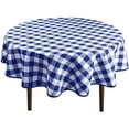 thumbnail image 1 of Hiasan Checkered Round Tablecloth 45 Inch - Waterproof Stain and Wrinkle Resistant Washable Fabric Table Cloth for Dining Room Party Outdoor Picnic, Royal Blue and White, 1 of 8