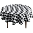 thumbnail image 1 of Hiasan Checkered Round Tablecloth 50 Inch - Waterproof Stain and Wrinkle Resistant Washable Fabric Table Cloth for Dining Room Party Outdoor Picnic, Black and White, 1 of 8
