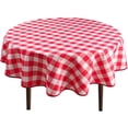 thumbnail image 1 of Hiasan Checkered Round Tablecloth 50 Inch - Waterproof Stain and Wrinkle Resistant Washable Fabric Table Cloth for Dining Room Party Outdoor Picnic, Red and White, 1 of 8
