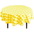 thumbnail image 1 of Hiasan Checkered Round Tablecloth 50 Inch - Waterproof & Wrinkle Resistant Washable Fabric Spring Table Cloth for Dining Room Party Outdoor Picnic, Yellow and White, 1 of 8