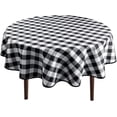 thumbnail image 1 of Hiasan Checkered Round Tablecloth 60 Inch - Waterproof Stain and Wrinkle Resistant Washable Fabric Table Cloth for Dining Room Party Outdoor Picnic, Black and White, 1 of 9