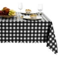 thumbnail image 1 of Hiasan Checkered Vinyl Tablecloth Rectangle - 54 x 80 Inch - 100% Waterproof & Stain Resistant Wipeable Plaid PVC Table Cover for Outdoor Picnic/Kitchen Dining/Farmhouse, Black and White, 1 of 6