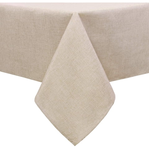 Hiasan Faux Linen Rectangle Tablecloth - 54 x 80 Inch Beige Wrinkle and Stain Resistant Washable Table Cloth for Kitchen Dining Room Holiday Table Cover for Party Dinner