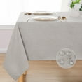thumbnail image 1 of Hiasan Faux Linen Tablecloth, Soft Polyester Table Cover for Rectangle Table, Spill-proof Wrinkle Resistant Decorative Fabric Farmhouse Table Cloth for Parties, Picnic, Dinner(60"x120", Light Grey), 1 of 7