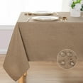 thumbnail image 1 of Hiasan Faux Linen Tablecloth, Soft Polyester Table Cover for Rectangle Table, Spill-proof Wrinkle Resistant Decorative Fabric Farmhouse Table Cloth for Parties, Picnic, Dinner(54x54 inch, Khaki), 1 of 7