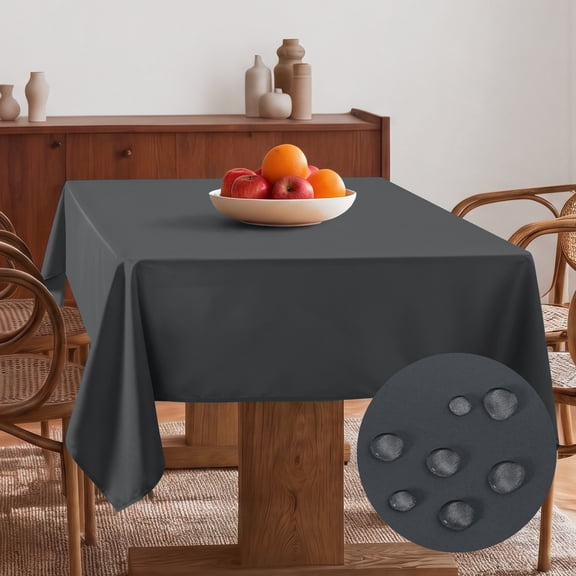 Hiasan Grey Rectangle Tablecloth - Waterproof Wrinkle Resistant and Spillproof Washable Fabric Table Cloth for Dining Room Kitchen, 60 x 120 Inch