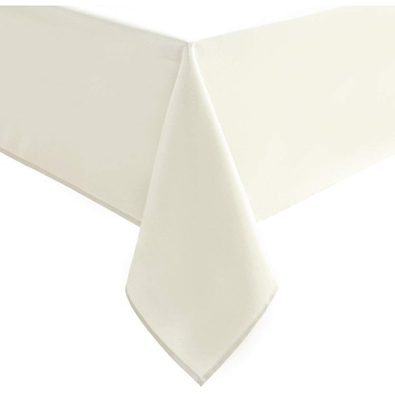 Hiasan Ivory Rectangle Tablecloth - Waterproof and Spillproof Washable Fabric Table Cloth for Dining Room Kitchen Party and Outdoor, 60 x 84 Inch