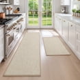 thumbnail image 1 of Hiasan Kitchen Rug Set of 2 PCS, Non Slip Rugs for Kitchen Floor, Absorbent Anti Fatigue Mats Washable for Kitchen, Office, 17"x30"+17"x59", Beige, 1 of 7