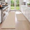 thumbnail image 1 of Hiasan 2PCS Kitchen Mats Non-Slip Water Anti Fatigue Kitchen Rugs for Kitchen, Floor, Office, 17"x30"+17"x47", Khaki, 1 of 7