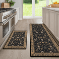 thumbnail image 1 of Hiasan Kitchen Rugs for Floor 2 Piece Set Anti Fatigue Cushioned PVC Kitchen Mats Non Slip Waterproof Farmhouse Mats Comfort Standing Mat for Sink, Laundry, 17"x30"+17"x59", Black Medallion, 1 of 6