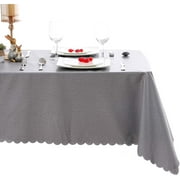 Hiasan PVC Rectangle Tablecloth - 100% Waterproof Oilproof Stain Resistant Wipeable Vinyl Table Cloth for Kitchen Dining and Outdoor Picnic, 54 x 80 Inch, Grey