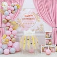 thumbnail image 1 of Clearance! Hiasan Backdrop for Party Decoration [2P], Prom Graduation, Rod Pocket High Density Polyester Photo Background, 5ft x 10ft, Pink, 1 of 9