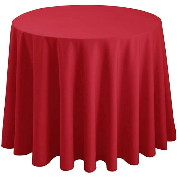 Hiasan Christmas Red Round Tablecloth 120 Inch - Waterproof Stain Resistant Spillproof Polyester Fabric Table Cloth for Dining Room Kitchen Party