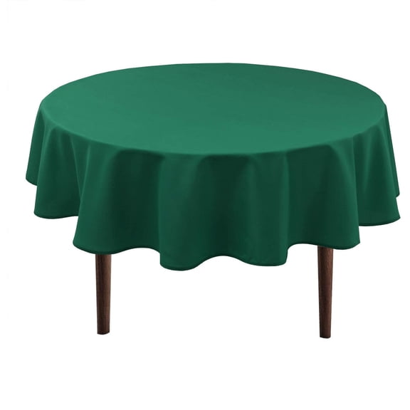 Hiasan Christmas Round Tablecloth 60 Inch - Waterproof Stain Resistant Spillproof Polyester Fabric Table Cloth for Dining Room Kitchen Party, Emerlad Green