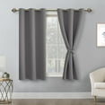 thumbnail image 1 of Hiasan Short Blackout Curtains for Bedroom - Thermal Insulated & Light Blocking Window Curtains for Living Room, 2 Drape Panels Sewn with Tiebacks, Light Grey, 42 x 45 Inch, 1 of 12