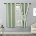 thumbnail image 1 of Hiasan Short Blackout Curtains for Bedroom - Thermal Insulated & Light Blocking Window Curtains for Living Room/Kids Room, 2 Drape Panels Sewn with Tiebacks, Seafoam Green, 42 x 45 Inch, 1 of 11