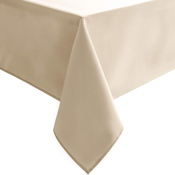 Hiasan Waterproof Tablecloth Rectangle - Washable Fabric Table Cloth for Dining Room Kitchen Birthday Party and Outdoor Use, Beige, 54 x 108 Inch