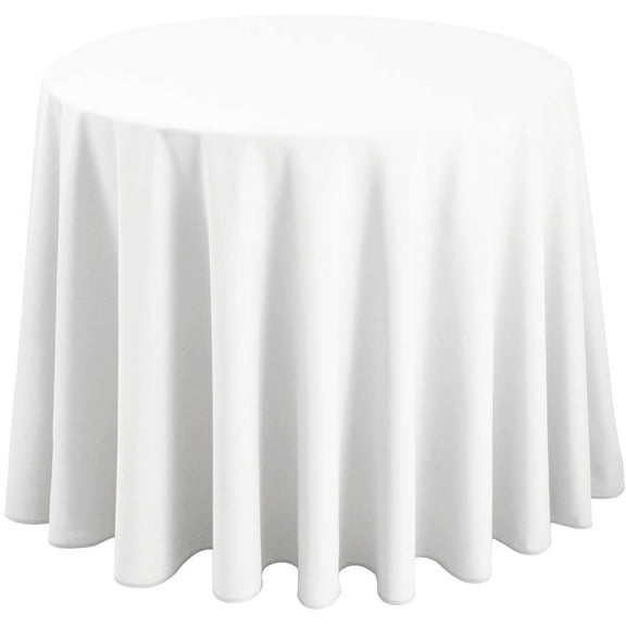 Hiasan White Round Tablecloth 108 Inch - Waterproof Stain Resistant Spillproof Polyester Fabric Table Cloth for Dining Room Kitchen Party