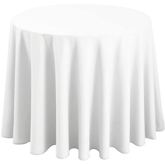 Hiasan White Round Tablecloth 120 Inch - Waterproof Stain Resistant Spillproof Polyester Fabric Table Cloth for Dining Room Kitchen Party