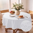 thumbnail image 1 of Hiasan White Round Tablecloth 60 Inch - Outdoor Tablecloth Waterproof Stain Resistant Spillproof Polyester Fabric Table Cloth for Dining Room Kitchen Parties, 1 of 9