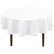Hiasan White Round Tablecloth 60 Inch - Waterproof Stain Resistant Spillproof Polyester Fabric Table Cloth for Dining Room Kitchen Parties