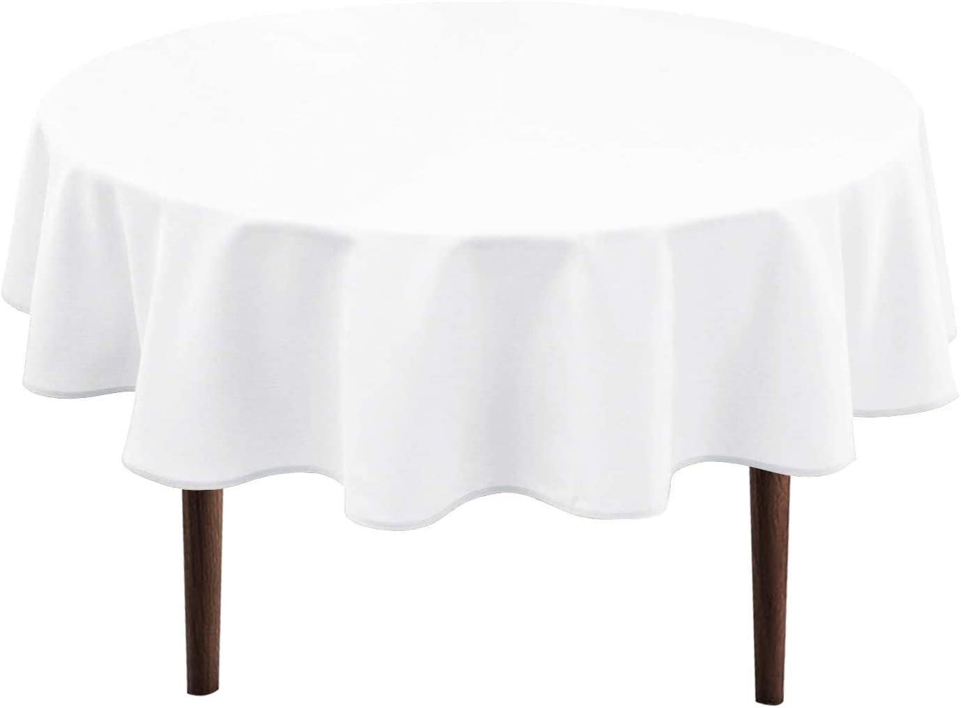AooHome 60 Inch Round Tablecloth, Polyester SpillProof Water Repellent Geometric Quatrefoil