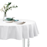 Hiasan White Round Tablecloth 60 Inch - Outdoor Tablecloth Waterproof Stain Resistant Spillproof Polyester Fabric Table Cloth for Dining Room Kitchen Parties