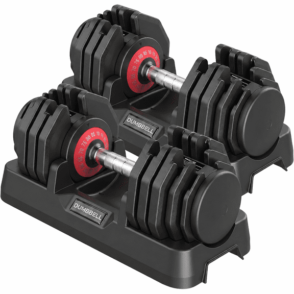 Hiaso 85lb*2 Adjustable Dumbbell with Plates & Rack-Space-Saving Free Weights for Home Gym, Full Body Workout for Women & Men