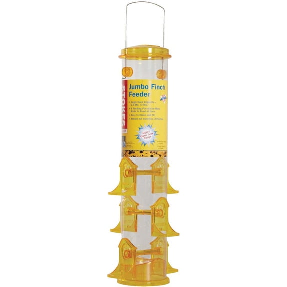 Hiatt Manufacturing Bird Feeder Tube Style - 6 Openings, 6 Perches, Yellow, Outdoor Use