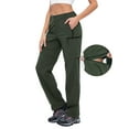 thumbnail image 1 of Hiauspor Convertible Pants for Women Zip off Cargo Hiking Capri Stretch Quick Dry Green XS, 1 of 9