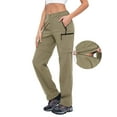 thumbnail image 1 of Hiauspor Convertible Pants for Women Zip off Cargo Hiking Capri Stretch Quick Dry Khaki S, 1 of 9