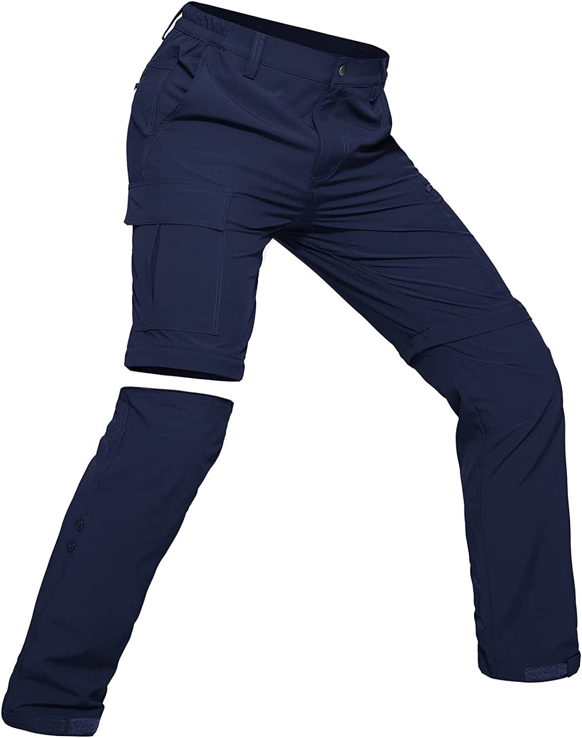 Hiauspor Hiking Cargo Pants for Men Convertible Zip Off with 5 Deep ...