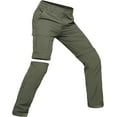 thumbnail image 1 of Hiauspor Hiking Cargo Pants for Men Convertible Zip Off with 5 Deep Pockets Elastic Waist Sage Green S, 1 of 7